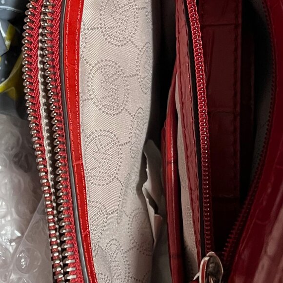 MICHAEL KORS Red Embossed Tote - Picture 10 of 11